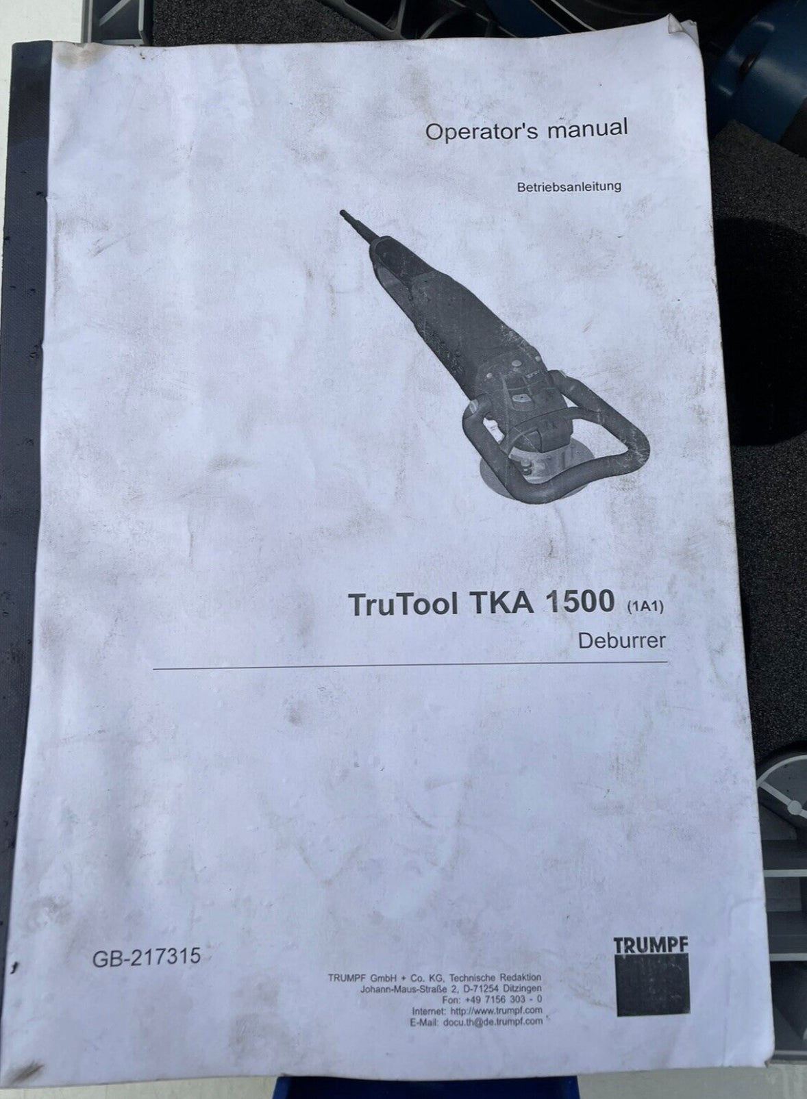 TRUMPF TruTool TKA1500 45° Edge Trimmer - 110VOLT - Edge Beveler - Grinder