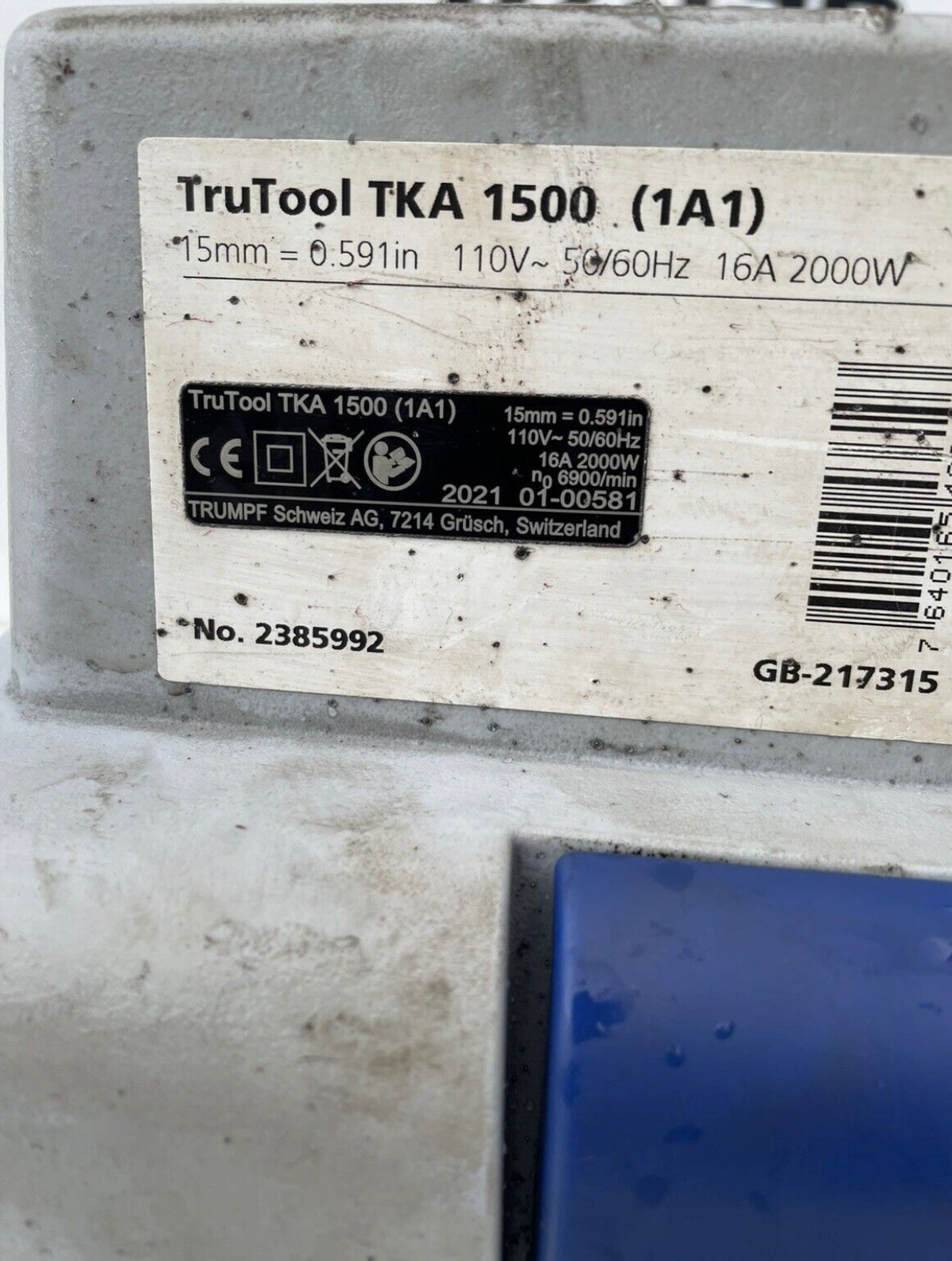 TRUMPF TruTool TKA1500 45° Edge Trimmer - 110VOLT - Edge Beveler - Grinder