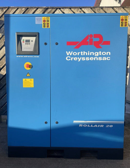 Worthington Creyssensac Rollair 20 screw compressor 20 HP-95CFM Atlas Copco HPC