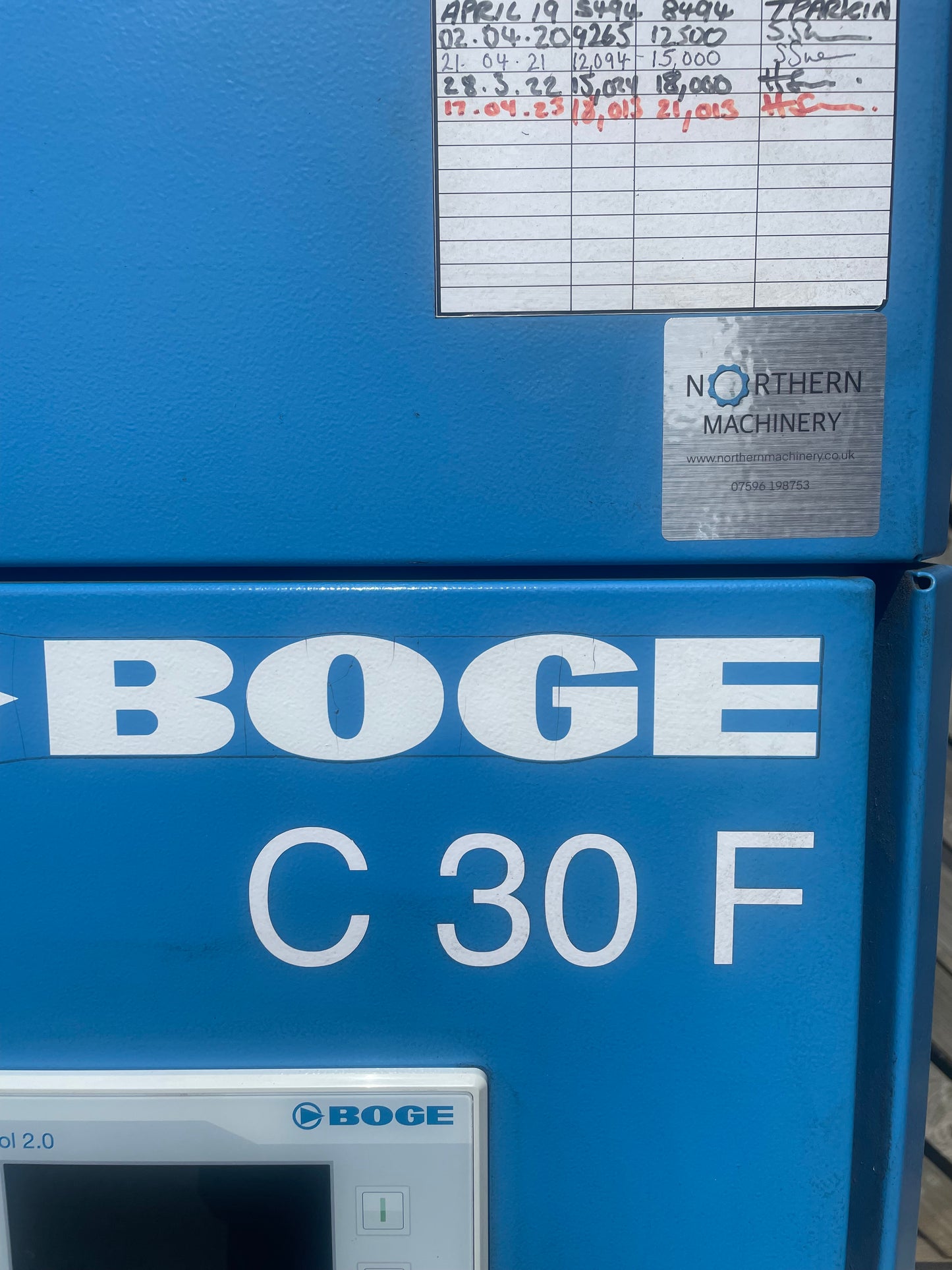 Screw Compressor Boge C30 F - LOW HOURS - Very Clean - Workshop Engineering