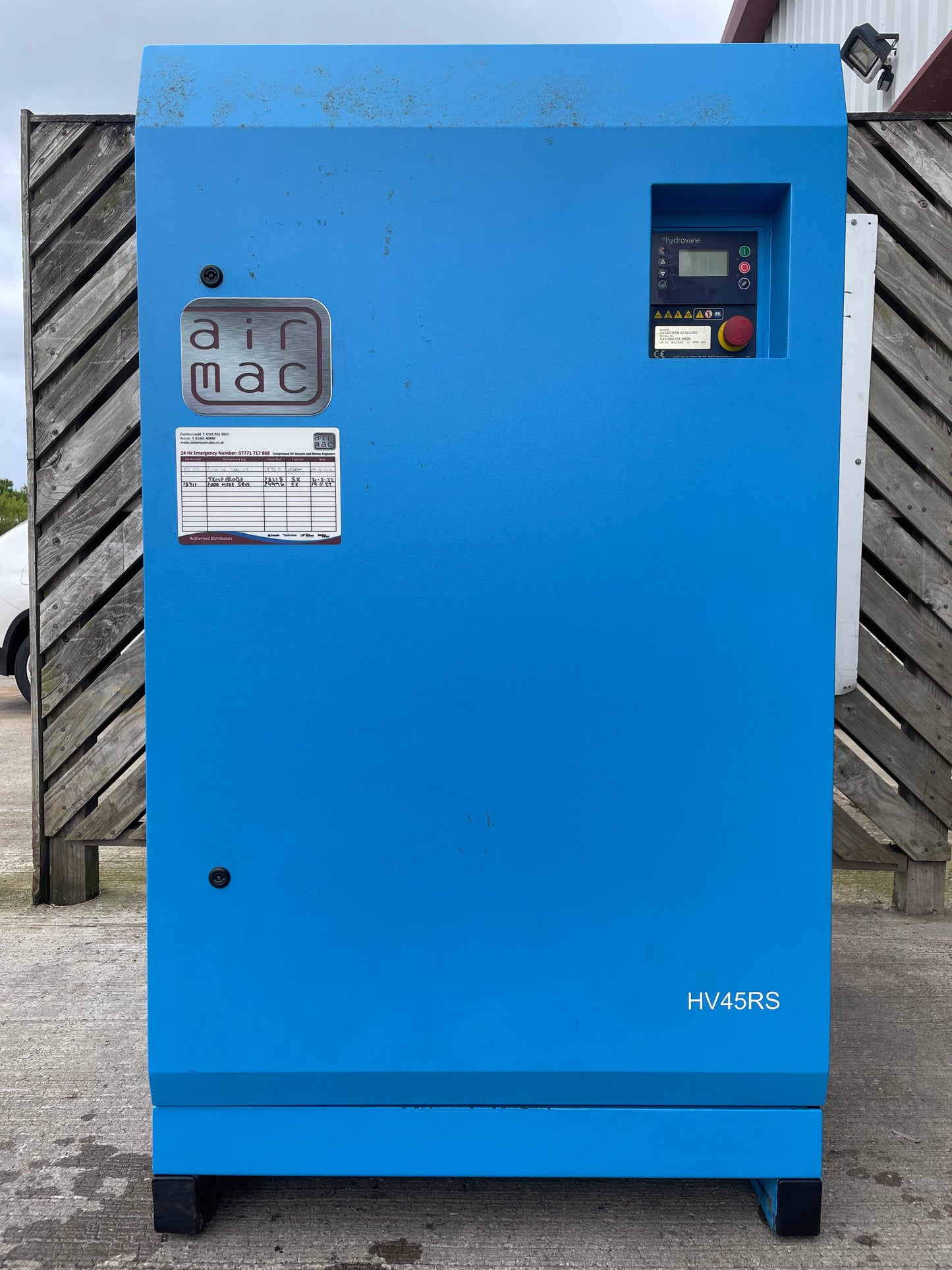 Hydrovane HV45RS 45KW  267cfm  Air Compressor-SERVICE HISTORY- Grit Blasting