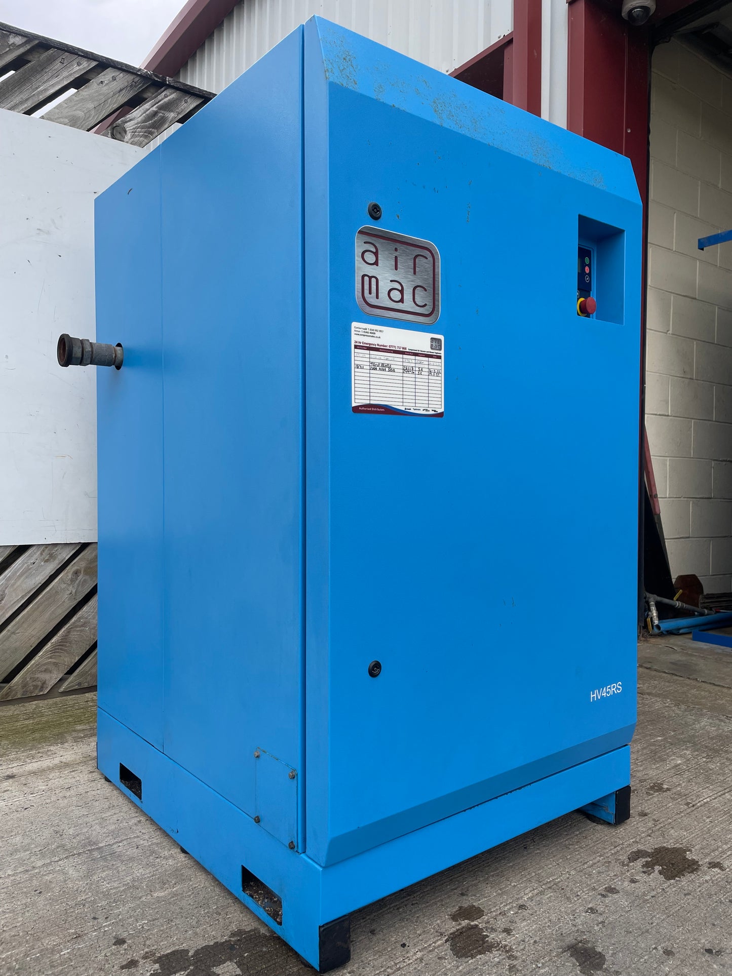 Hydrovane HV45RS 45KW  267cfm  Air Compressor-SERVICE HISTORY- Grit Blasting