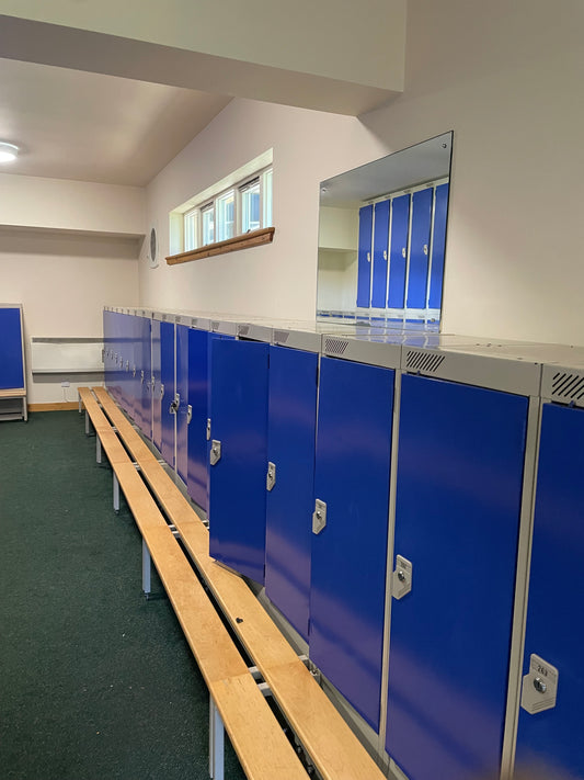 3X single door Lockers includes bench - Steel Staff Locker Gym Changing Room