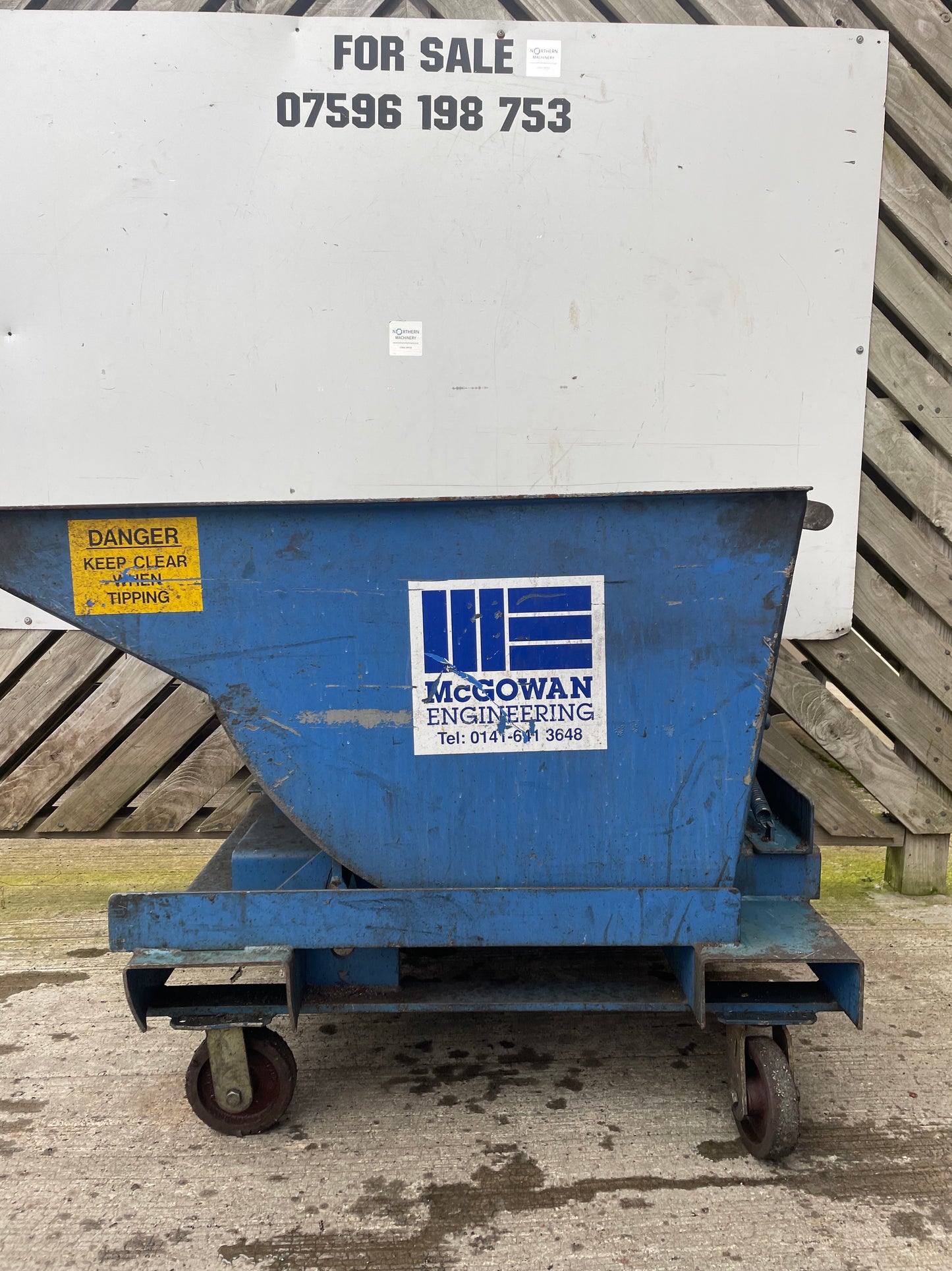 Forklift Tipping Skip Bin - Mounted on Wheels