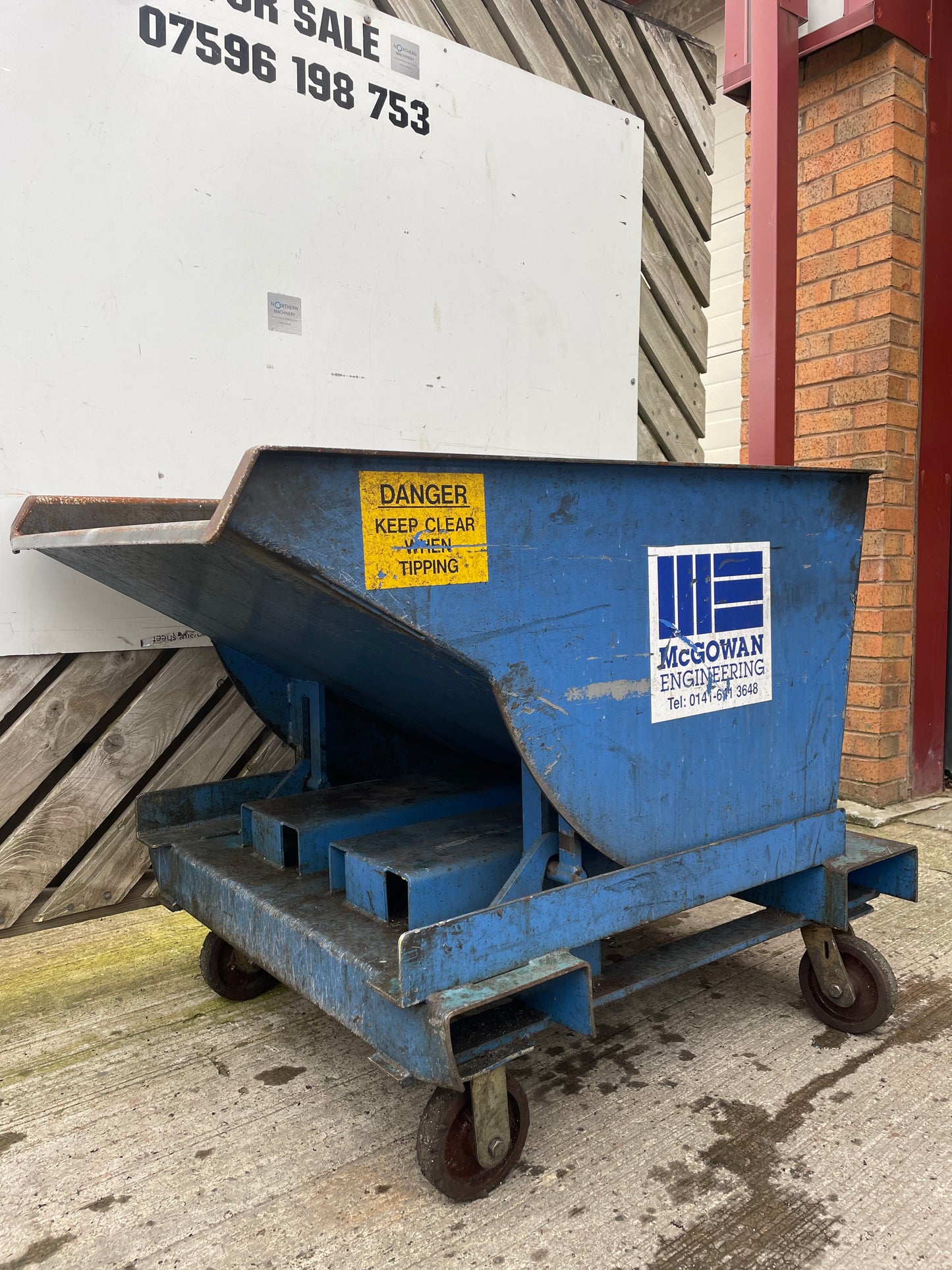 Forklift Tipping Skip Bin - Mounted on Wheels