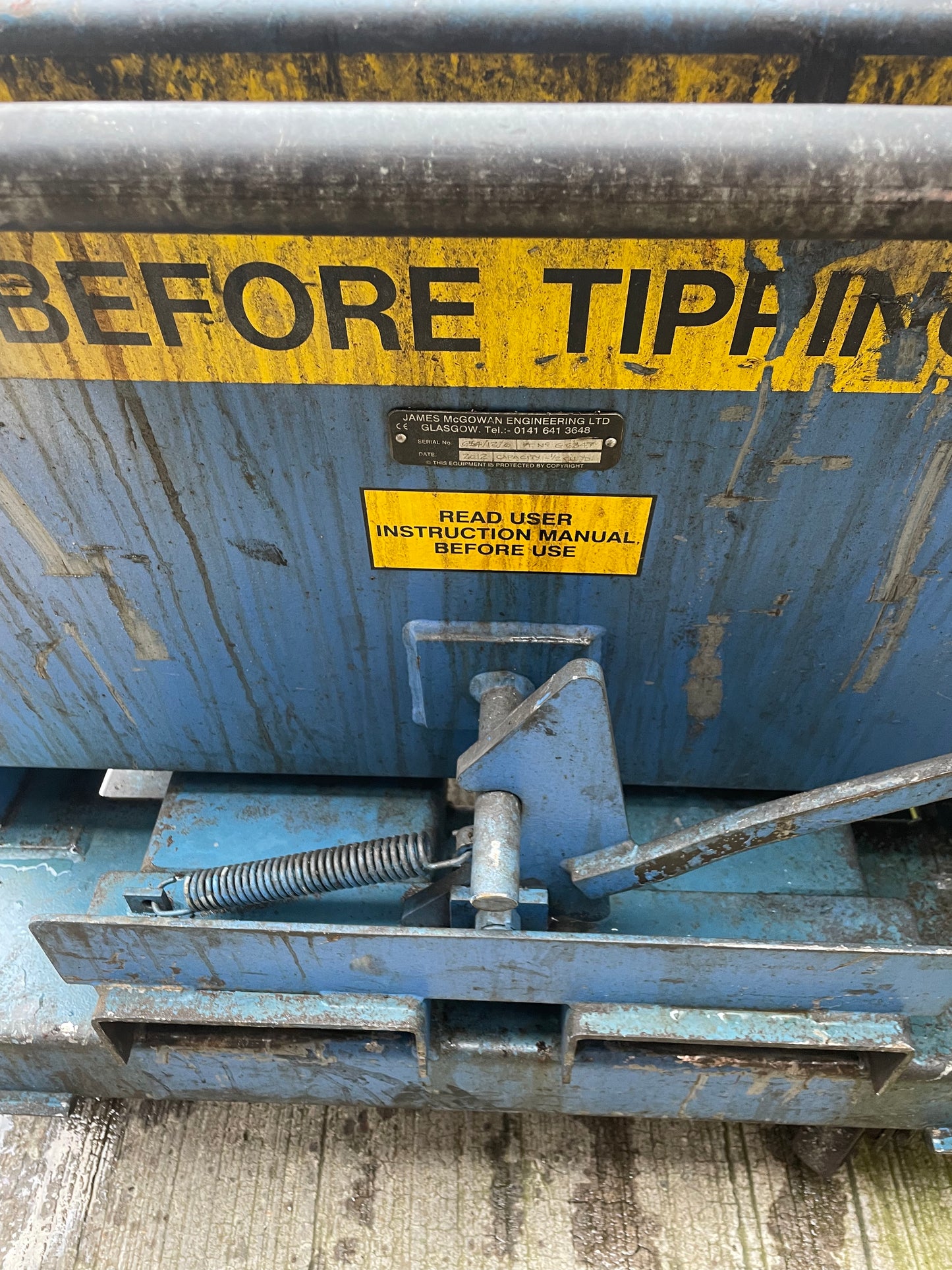 Forklift Tipping Skip Bin - Mounted on Wheels