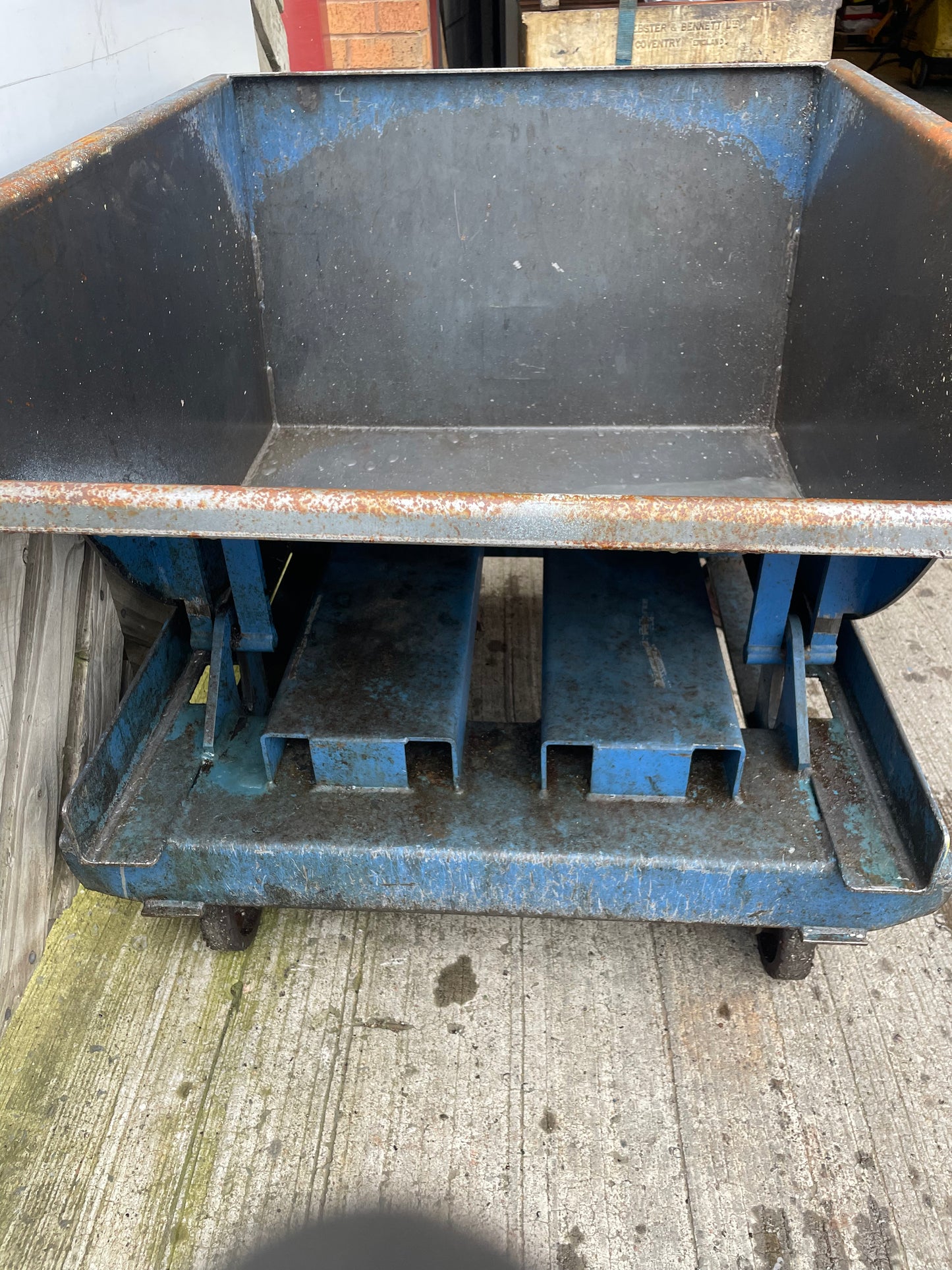 Forklift Tipping Skip Bin - Mounted on Wheels