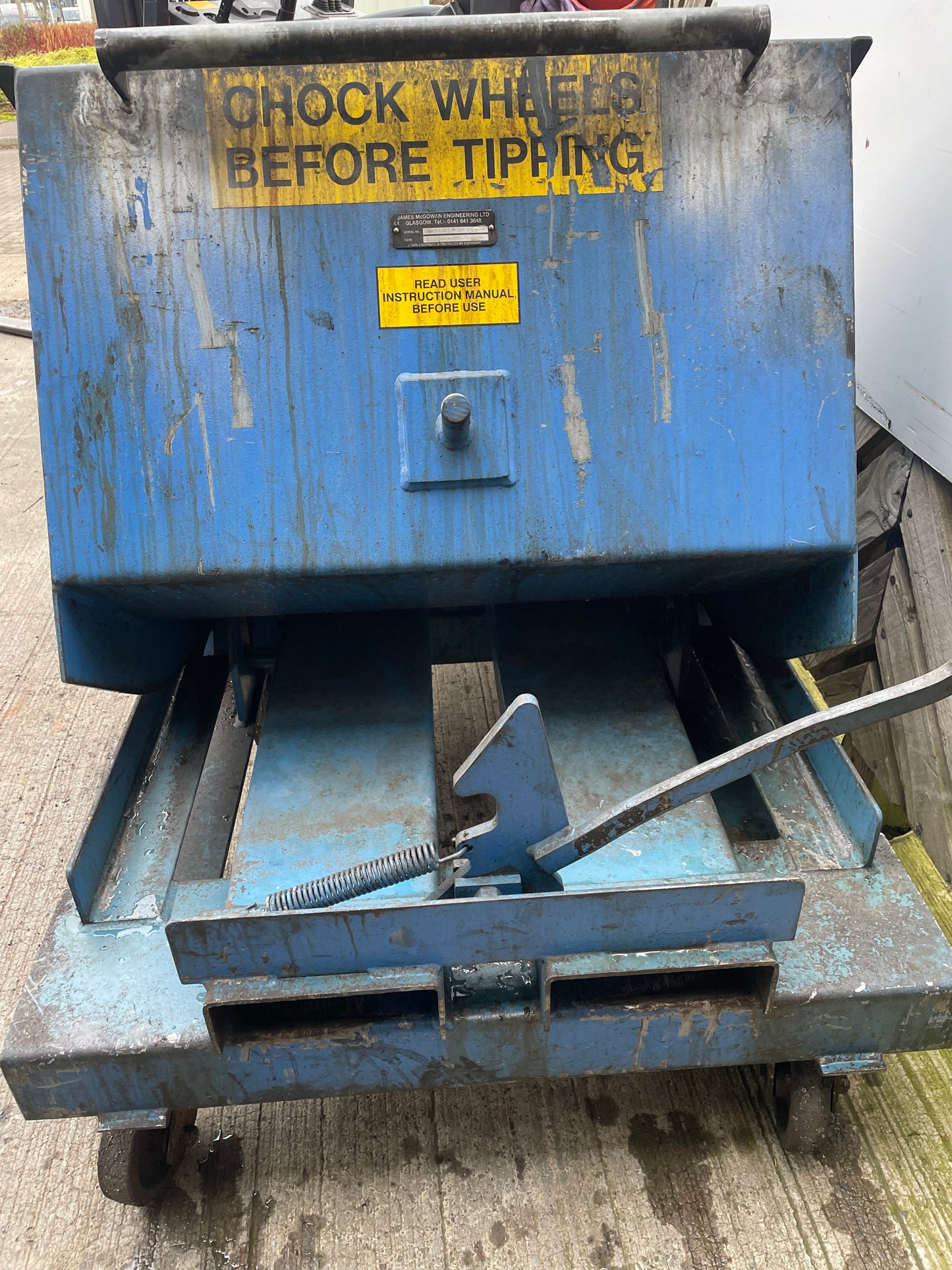 Forklift Tipping Skip Bin - Mounted on Wheels