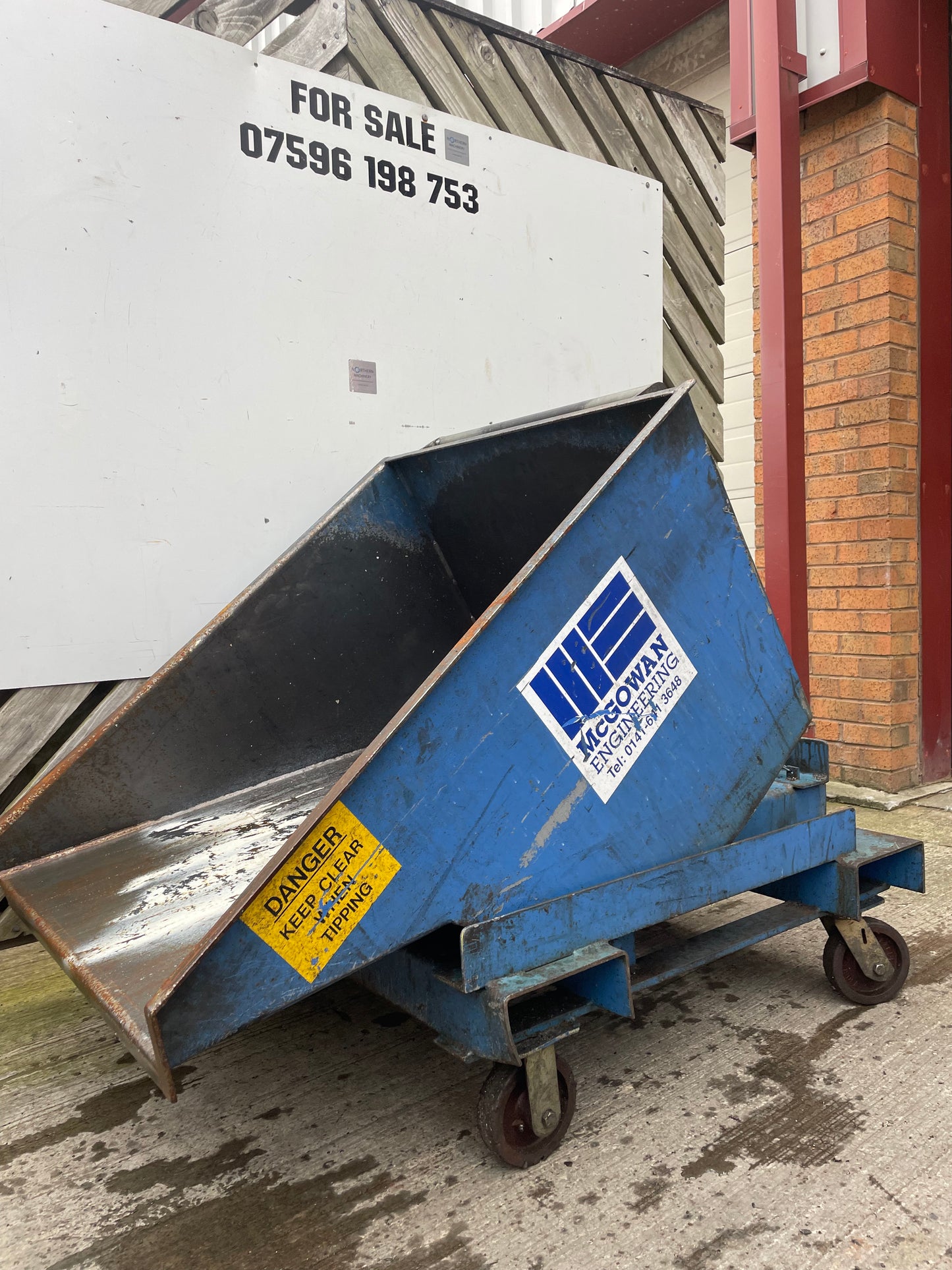 Forklift Tipping Skip Bin - Mounted on Wheels