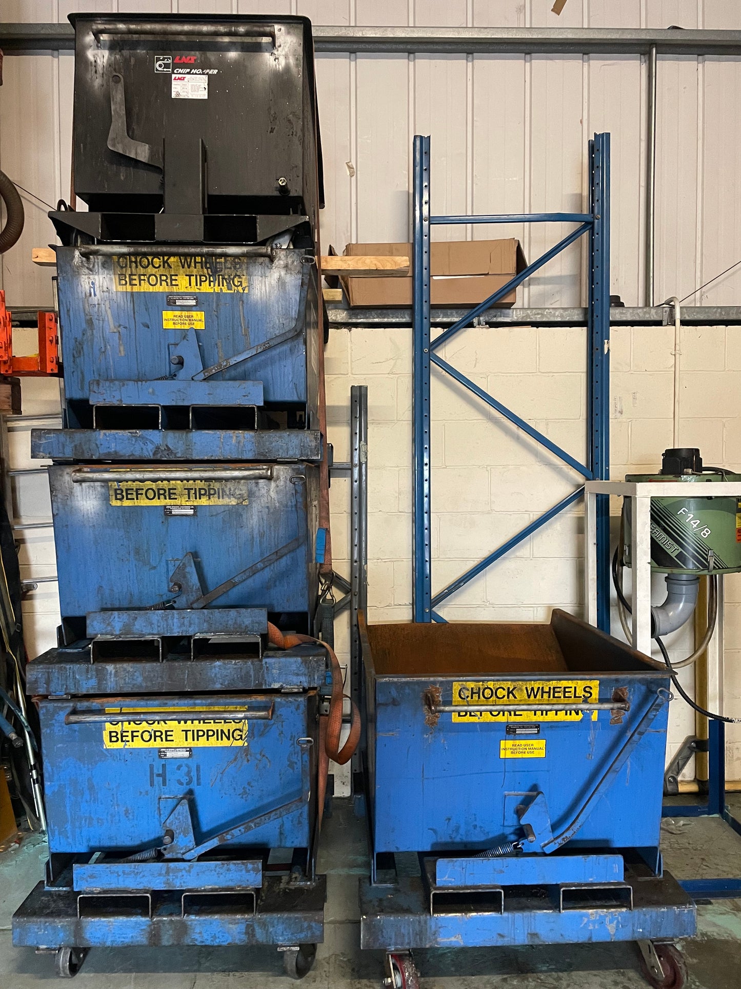 Forklift Tipping Skip Bin - Mounted on Wheels